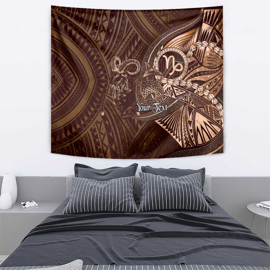 Personalised Polynesia Zodiac Capricorn Tapestry Galaxy Polynesian Pattern Chest Tattoo Style