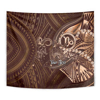 Personalised Polynesia Zodiac Capricorn Tapestry Galaxy Polynesian Pattern Chest Tattoo Style