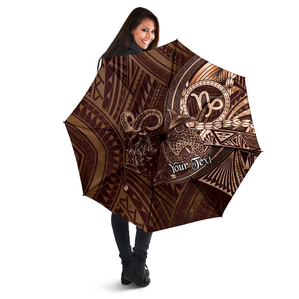 Personalised Polynesia Zodiac Capricorn Umbrella Galaxy Polynesian Pattern Chest Tattoo Style