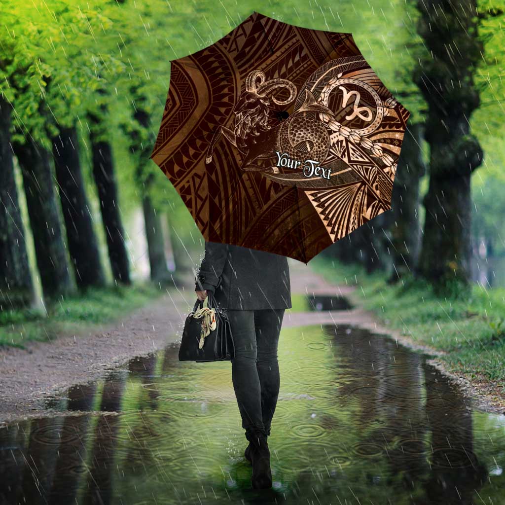 Personalised Polynesia Zodiac Capricorn Umbrella Galaxy Polynesian Pattern Chest Tattoo Style