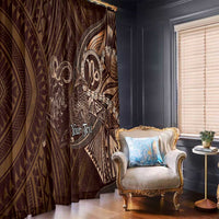 Personalised Polynesia Zodiac Capricorn Window Curtain Galaxy Polynesian Pattern Chest Tattoo Style