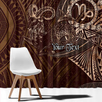 Personalised Polynesia Zodiac Capricorn Window Curtain Galaxy Polynesian Pattern Chest Tattoo Style