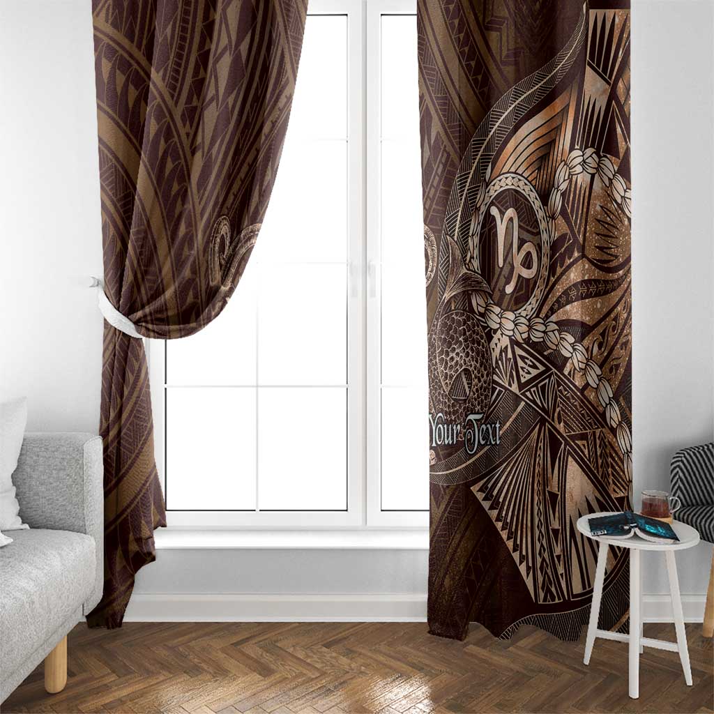 Personalised Polynesia Zodiac Capricorn Window Curtain Galaxy Polynesian Pattern Chest Tattoo Style
