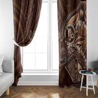 Personalised Polynesia Zodiac Capricorn Window Curtain Galaxy Polynesian Pattern Chest Tattoo Style