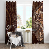 Personalised Polynesia Zodiac Capricorn Window Curtain Galaxy Polynesian Pattern Chest Tattoo Style