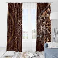 Personalised Polynesia Zodiac Capricorn Window Curtain Galaxy Polynesian Pattern Chest Tattoo Style