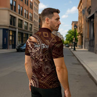 Personalised Polynesia Zodiac Capricorn Zipper Polo Shirt Galaxy Polynesian Pattern Chest Tattoo Style LT14 - Polynesian Pride