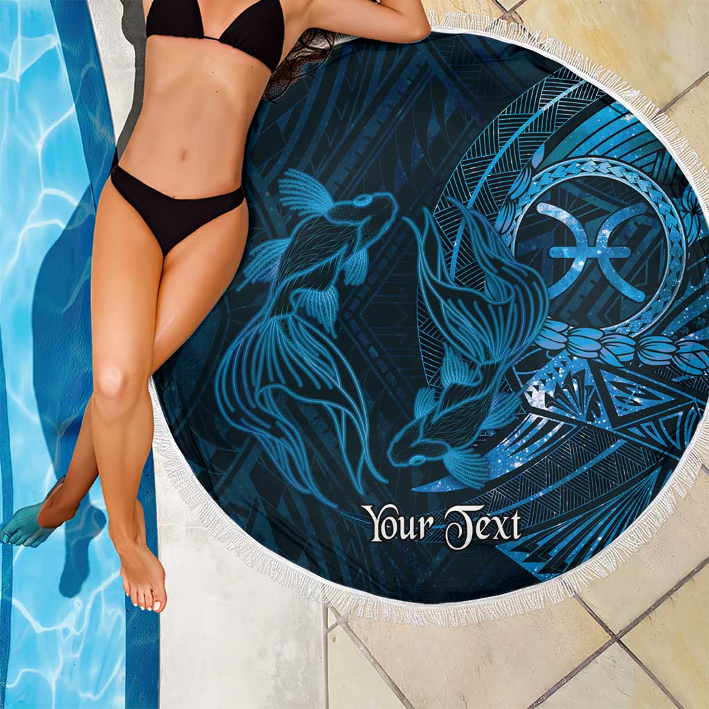 Personalised Polynesia Zodiac Pisces Beach Blanket Galaxy Polynesian Pattern Chest Tattoo Style LT14 - Polynesian Pride