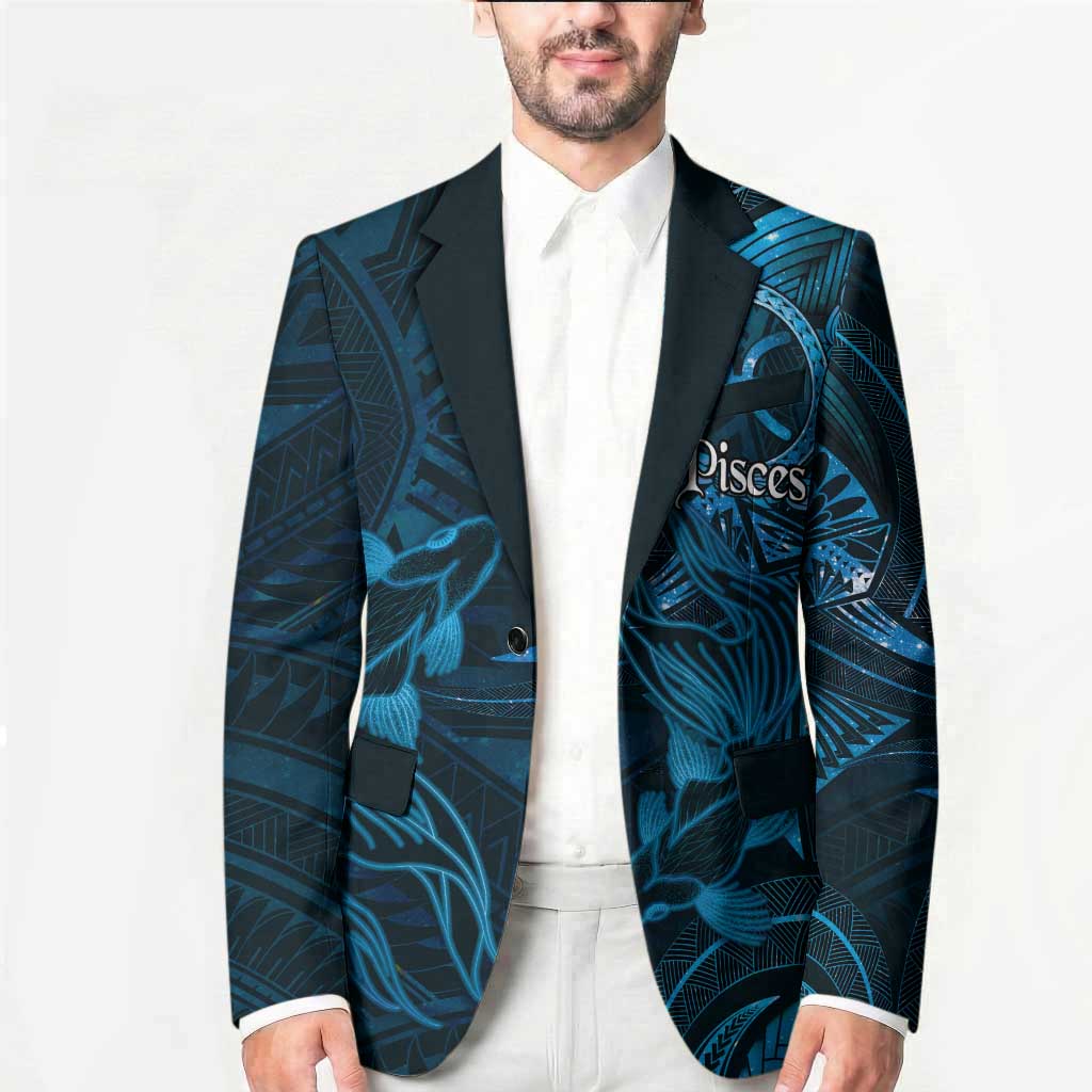 Personalised Polynesia Zodiac Pisces Blazer Galaxy Polynesian Pattern Chest Tattoo Style LT14 - Polynesian Pride