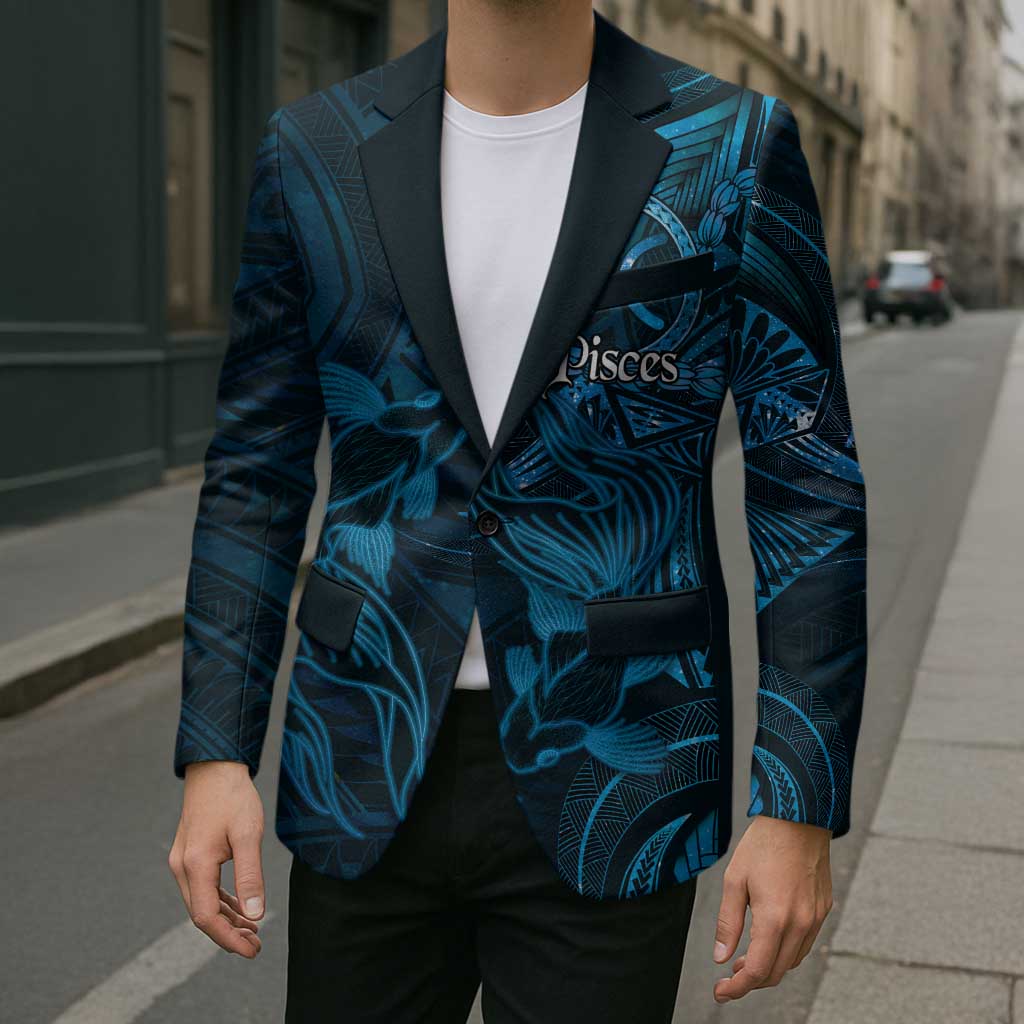 Personalised Polynesia Zodiac Pisces Blazer Galaxy Polynesian Pattern Chest Tattoo Style LT14 - Polynesian Pride