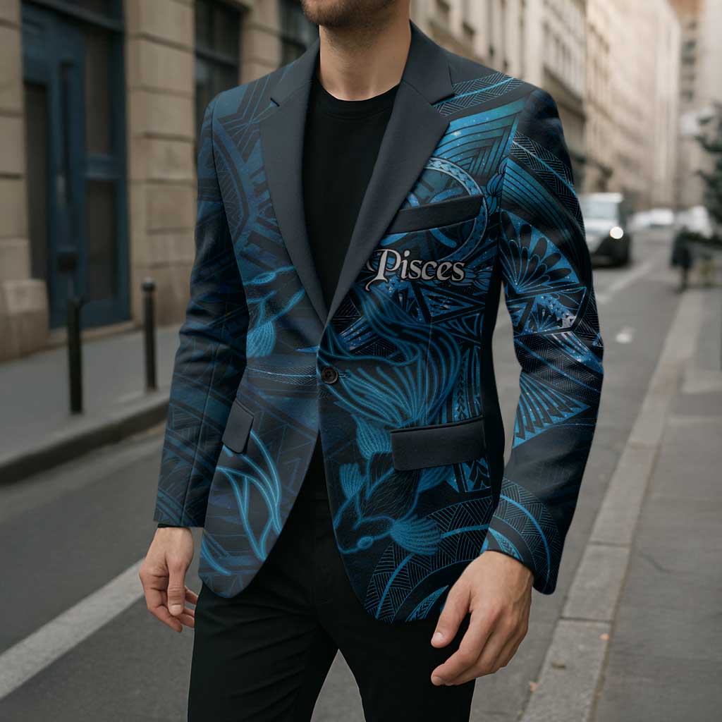 Personalised Polynesia Zodiac Pisces Blazer Galaxy Polynesian Pattern Chest Tattoo Style LT14 - Polynesian Pride