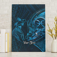Personalised Polynesia Zodiac Pisces Canvas Wall Art Galaxy Polynesian Pattern Chest Tattoo Style LT14 Without Frame Blue - Polynesian Pride