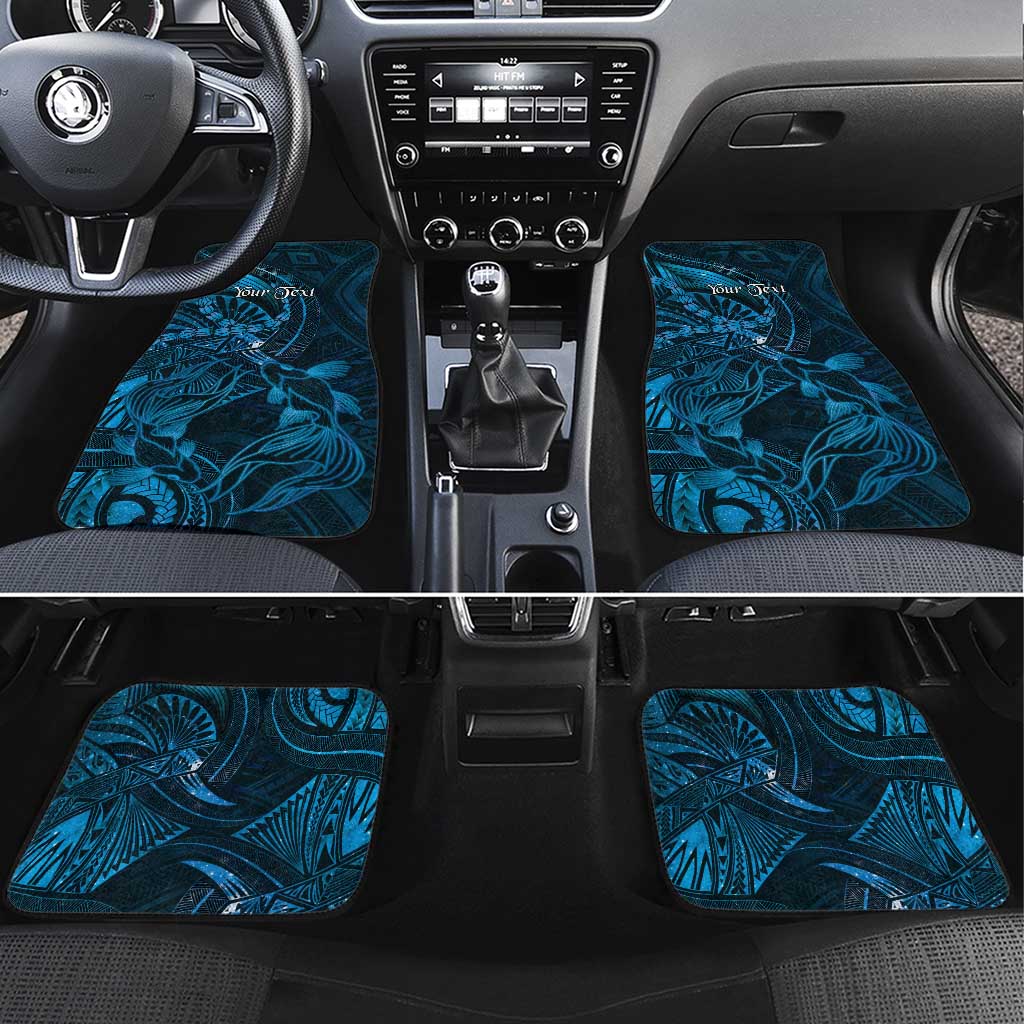 Personalised Polynesia Zodiac Pisces Car Mats Galaxy Polynesian Pattern Chest Tattoo Style LT14 Set 4pcs Blue - Polynesian Pride