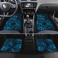 Personalised Polynesia Zodiac Pisces Car Mats Galaxy Polynesian Pattern Chest Tattoo Style LT14 Set 4pcs Blue - Polynesian Pride