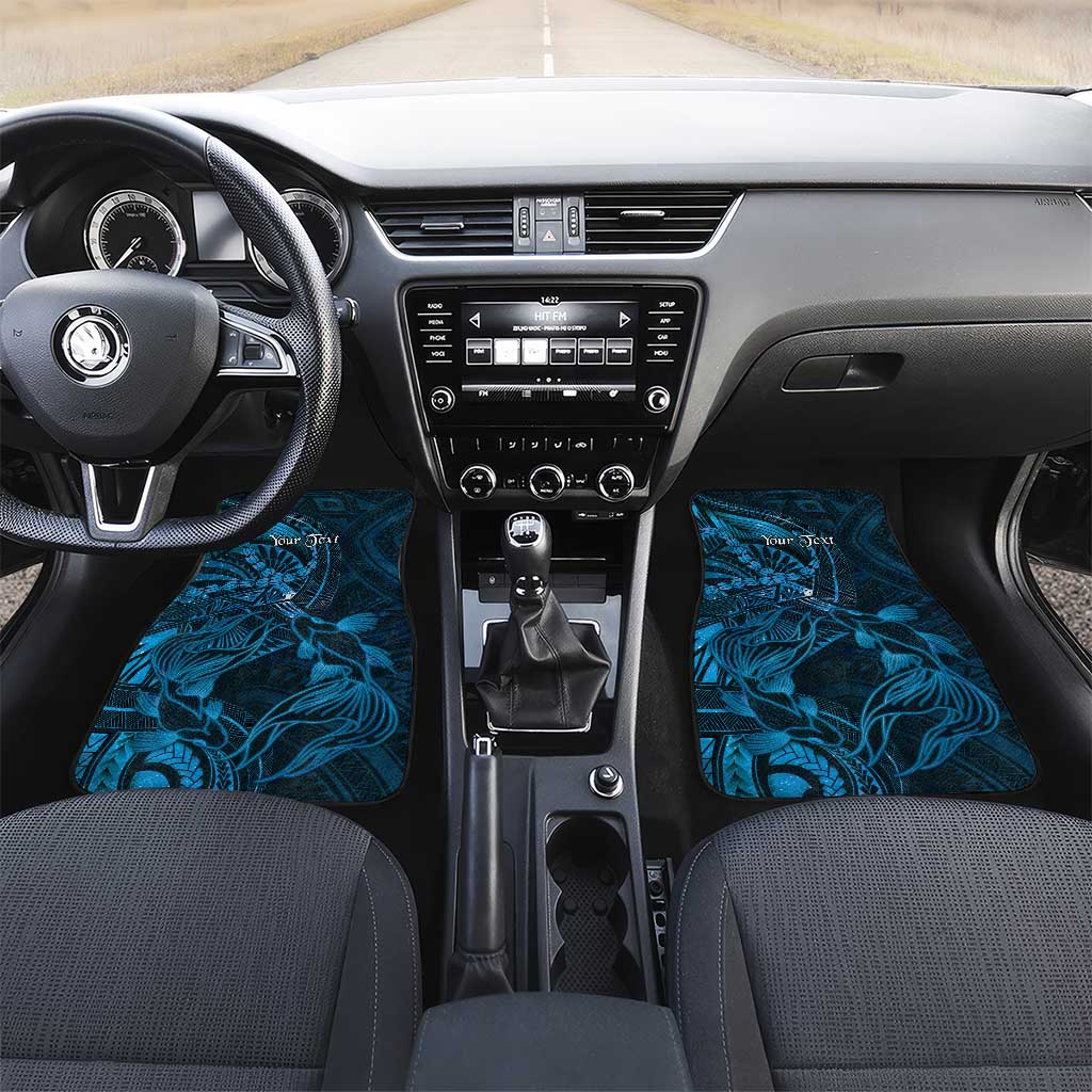 Personalised Polynesia Zodiac Pisces Car Mats Galaxy Polynesian Pattern Chest Tattoo Style LT14 Set 2pcs - Front Blue - Polynesian Pride