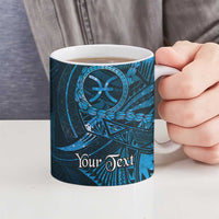 Personalised Polynesia Zodiac Pisces Ceramic Mug Galaxy Polynesian Pattern Chest Tattoo Style