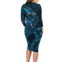 Personalised Polynesia Zodiac Pisces Family Matching Long Sleeve Bodycon Dress and Hawaiian Shirt Galaxy Polynesian Pattern Chest Tattoo Style LT14 - Polynesian Pride