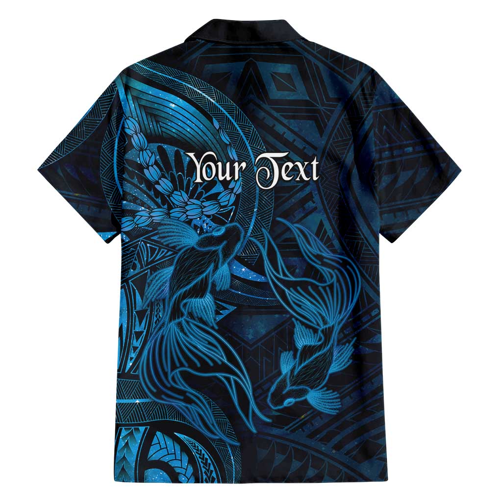 Personalised Polynesia Zodiac Pisces Family Matching Off The Shoulder Long Sleeve Dress and Hawaiian Shirt Galaxy Polynesian Pattern Chest Tattoo Style LT14 - Polynesian Pride