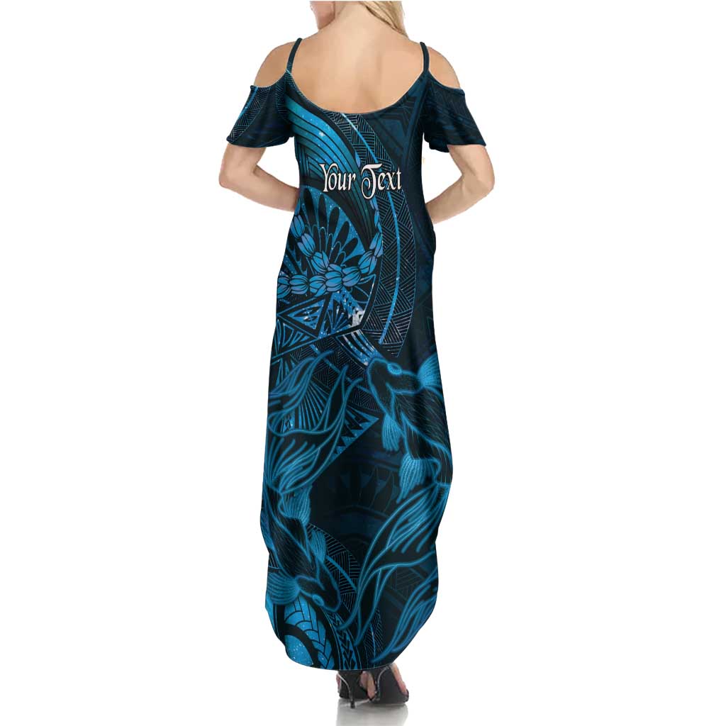 Personalised Polynesia Zodiac Pisces Family Matching Summer Maxi Dress and Hawaiian Shirt Galaxy Polynesian Pattern Chest Tattoo Style LT14 - Polynesian Pride