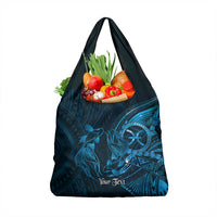 Personalised Polynesia Zodiac Pisces Grocery Bag Galaxy Polynesian Pattern Chest Tattoo Style