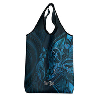 Personalised Polynesia Zodiac Pisces Grocery Bag Galaxy Polynesian Pattern Chest Tattoo Style