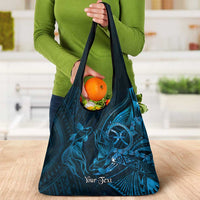 Personalised Polynesia Zodiac Pisces Grocery Bag Galaxy Polynesian Pattern Chest Tattoo Style