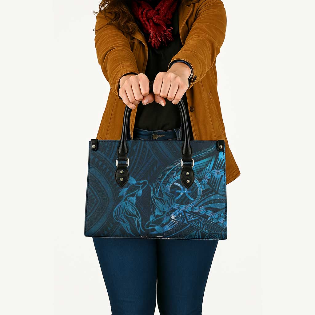 Personalised Polynesia Zodiac Pisces Leather Bag Galaxy Polynesian Pattern Chest Tattoo Style