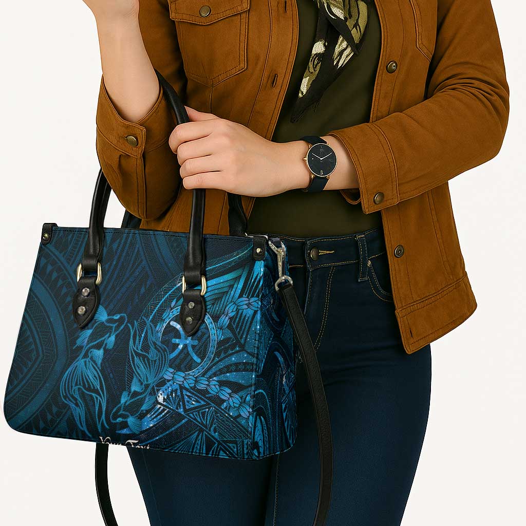 Personalised Polynesia Zodiac Pisces Leather Bag Galaxy Polynesian Pattern Chest Tattoo Style