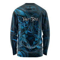 Personalised Polynesia Zodiac Pisces Long Sleeve Shirt Galaxy Polynesian Pattern Chest Tattoo Style