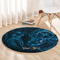 Personalised Polynesia Zodiac Pisces Round Carpet Galaxy Polynesian Pattern Chest Tattoo Style