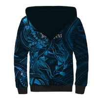 Personalised Polynesia Zodiac Pisces Sherpa Hoodie Galaxy Polynesian Pattern Chest Tattoo Style