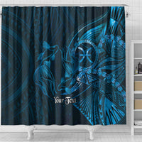 Personalised Polynesia Zodiac Pisces Shower Curtain Galaxy Polynesian Pattern Chest Tattoo Style
