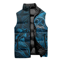 Personalised Polynesia Zodiac Pisces Sleeveless Puffer Jacket Galaxy Polynesian Pattern Chest Tattoo Style LT14 - Polynesian Pride
