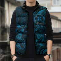 Personalised Polynesia Zodiac Pisces Sleeveless Puffer Jacket Galaxy Polynesian Pattern Chest Tattoo Style LT14 - Polynesian Pride
