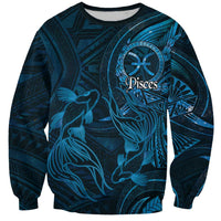 Personalised Polynesia Zodiac Pisces Sweatshirt Galaxy Polynesian Pattern Chest Tattoo Style