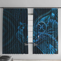 Personalised Polynesia Zodiac Pisces Window Curtain Galaxy Polynesian Pattern Chest Tattoo Style