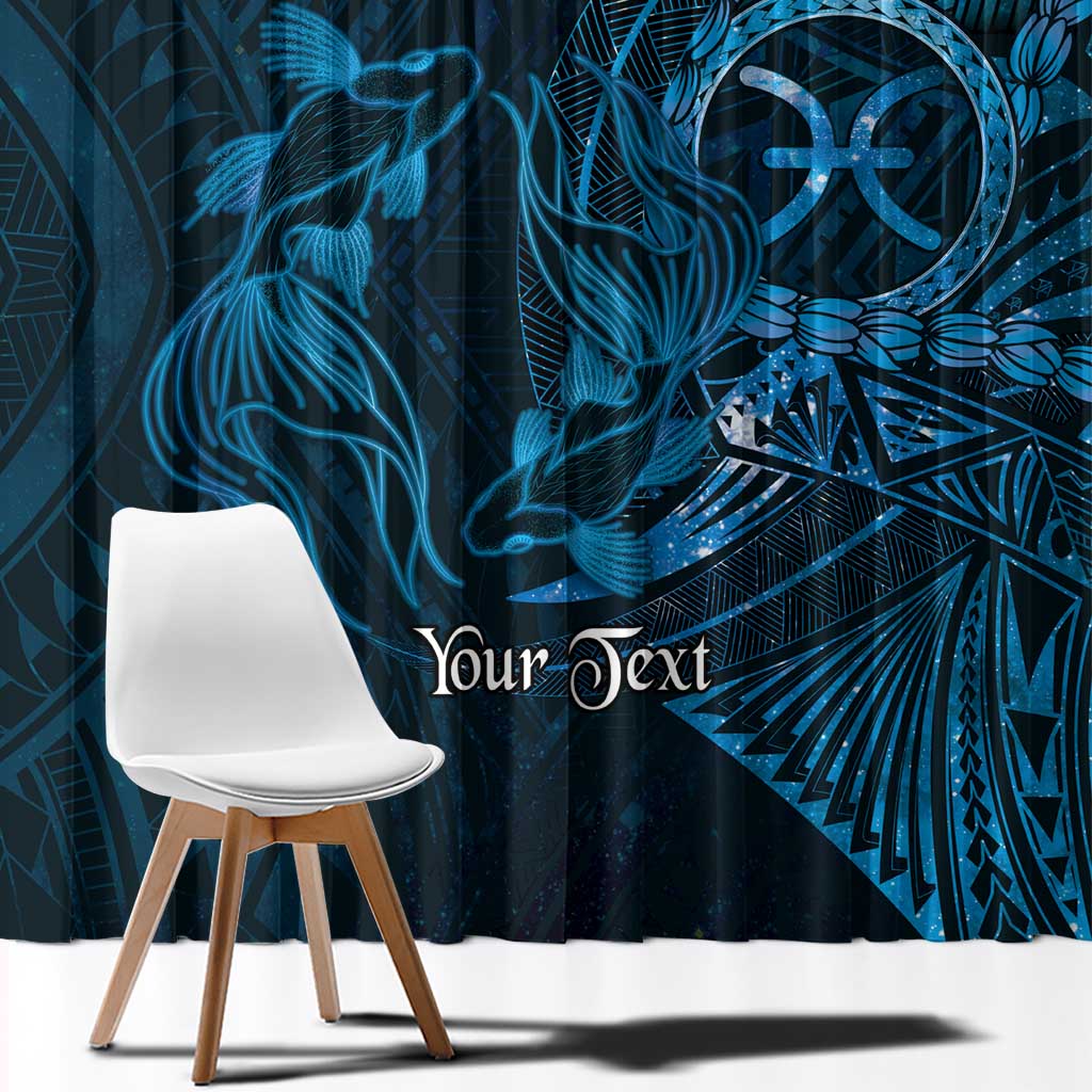 Personalised Polynesia Zodiac Pisces Window Curtain Galaxy Polynesian Pattern Chest Tattoo Style