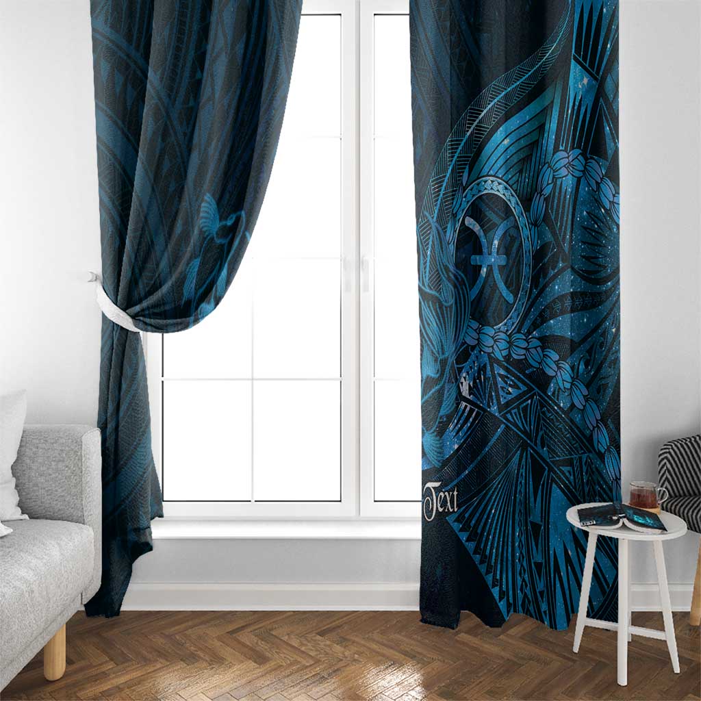 Personalised Polynesia Zodiac Pisces Window Curtain Galaxy Polynesian Pattern Chest Tattoo Style