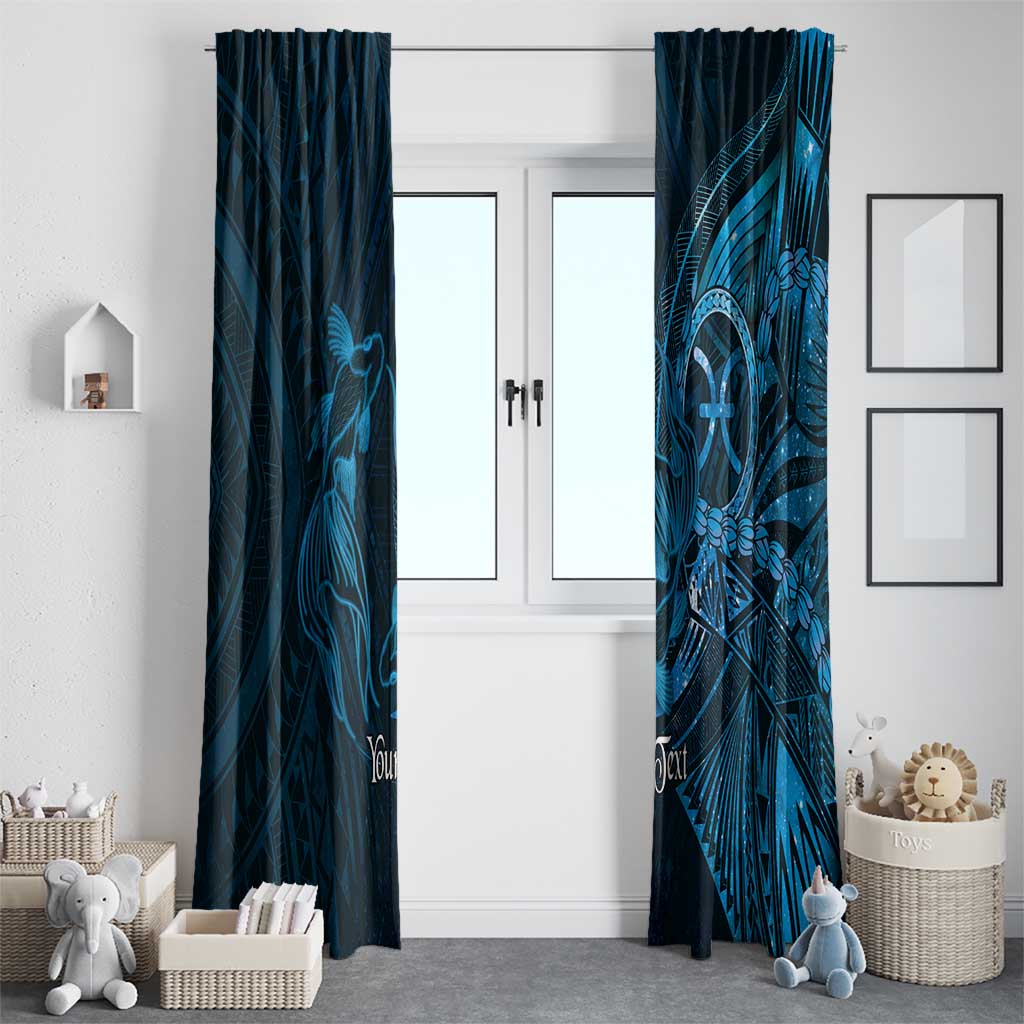 Personalised Polynesia Zodiac Pisces Window Curtain Galaxy Polynesian Pattern Chest Tattoo Style