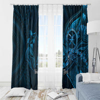 Personalised Polynesia Zodiac Pisces Window Curtain Galaxy Polynesian Pattern Chest Tattoo Style