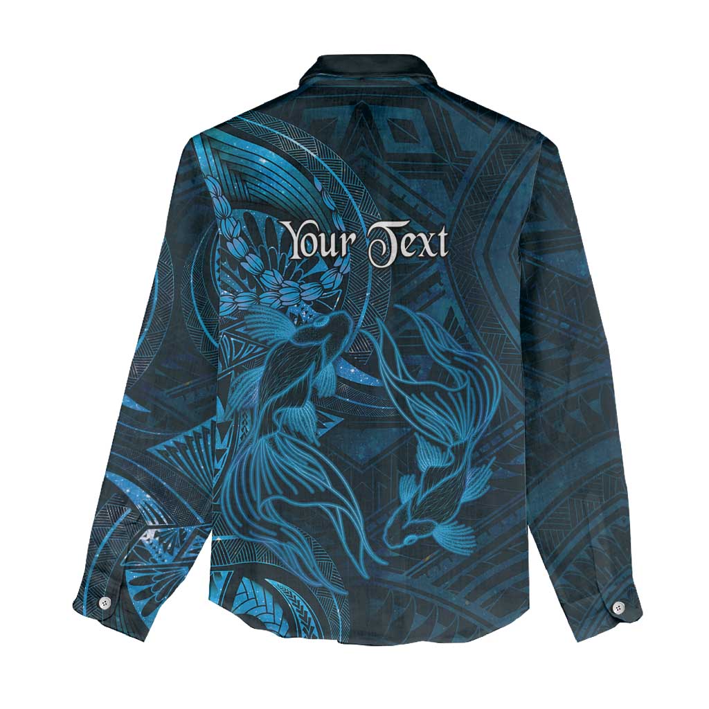 Personalised Polynesia Zodiac Pisces Women Casual Shirt Galaxy Polynesian Pattern Chest Tattoo Style