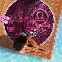 Personalised Polynesia Zodiac Libra Beach Blanket Galaxy Polynesian Pattern Chest Tattoo Style