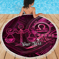 Personalised Polynesia Zodiac Libra Beach Blanket Galaxy Polynesian Pattern Chest Tattoo Style
