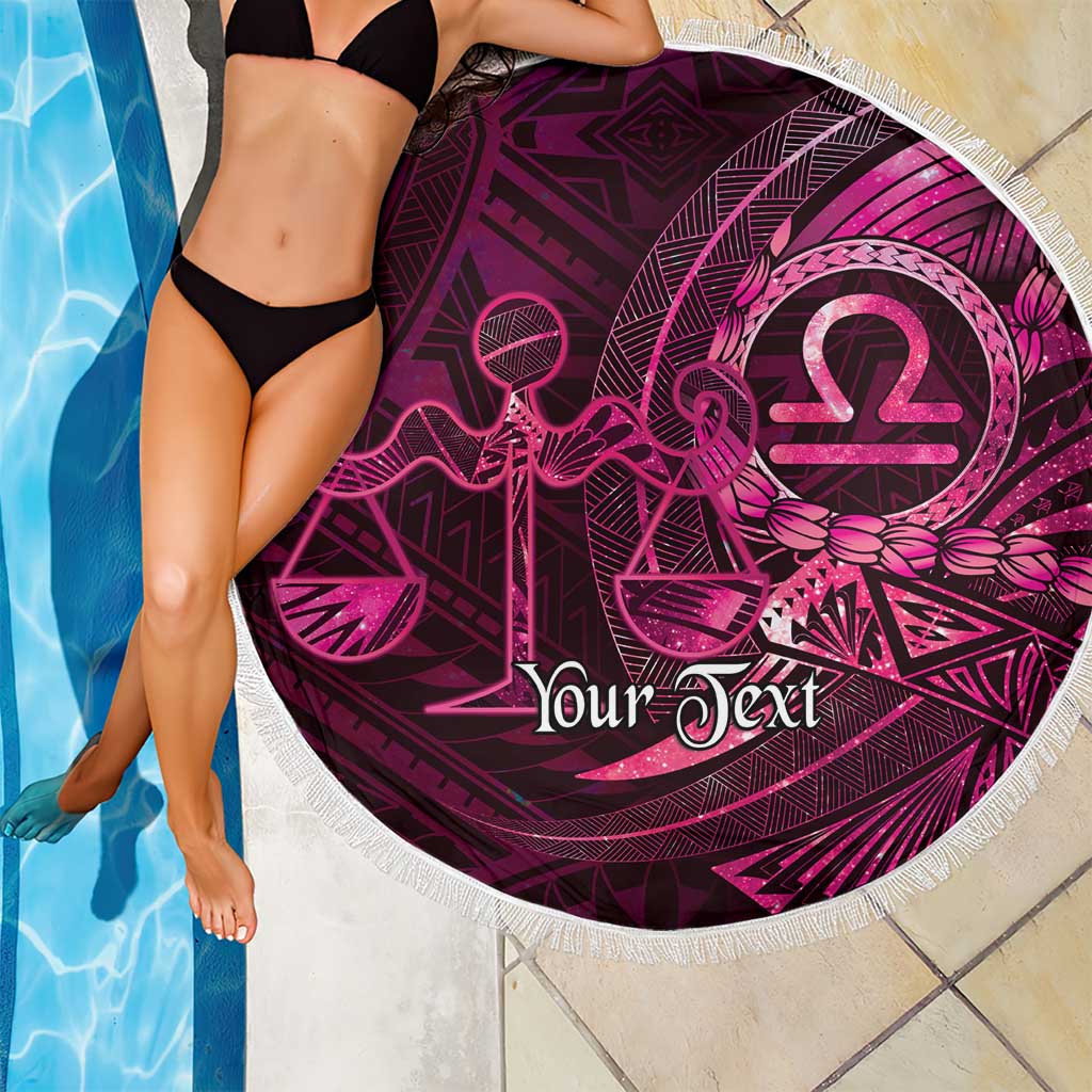 Personalised Polynesia Zodiac Libra Beach Blanket Galaxy Polynesian Pattern Chest Tattoo Style