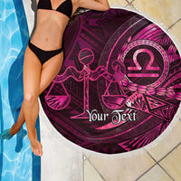 Personalised Polynesia Zodiac Libra Beach Blanket Galaxy Polynesian Pattern Chest Tattoo Style