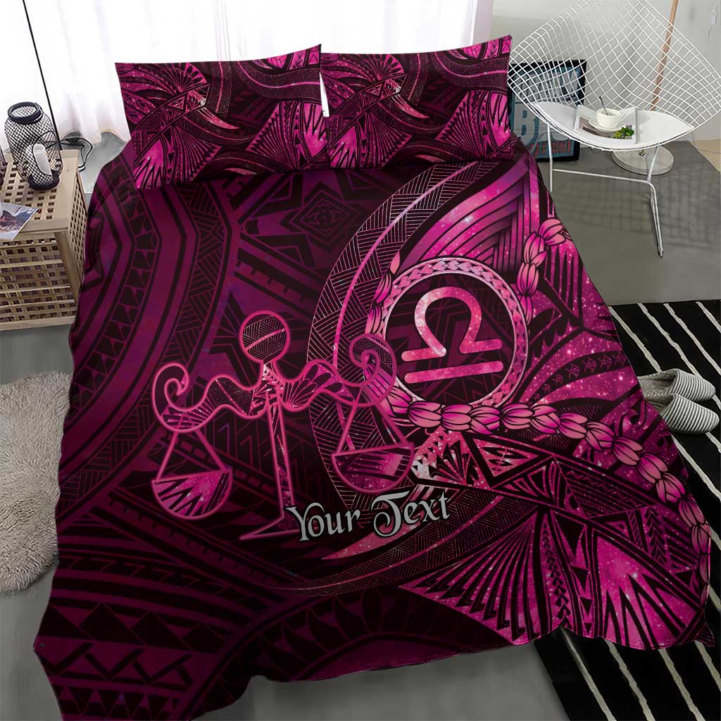 Personalised Polynesia Zodiac Libra Bedding Set Galaxy Polynesian Pattern Chest Tattoo Style
