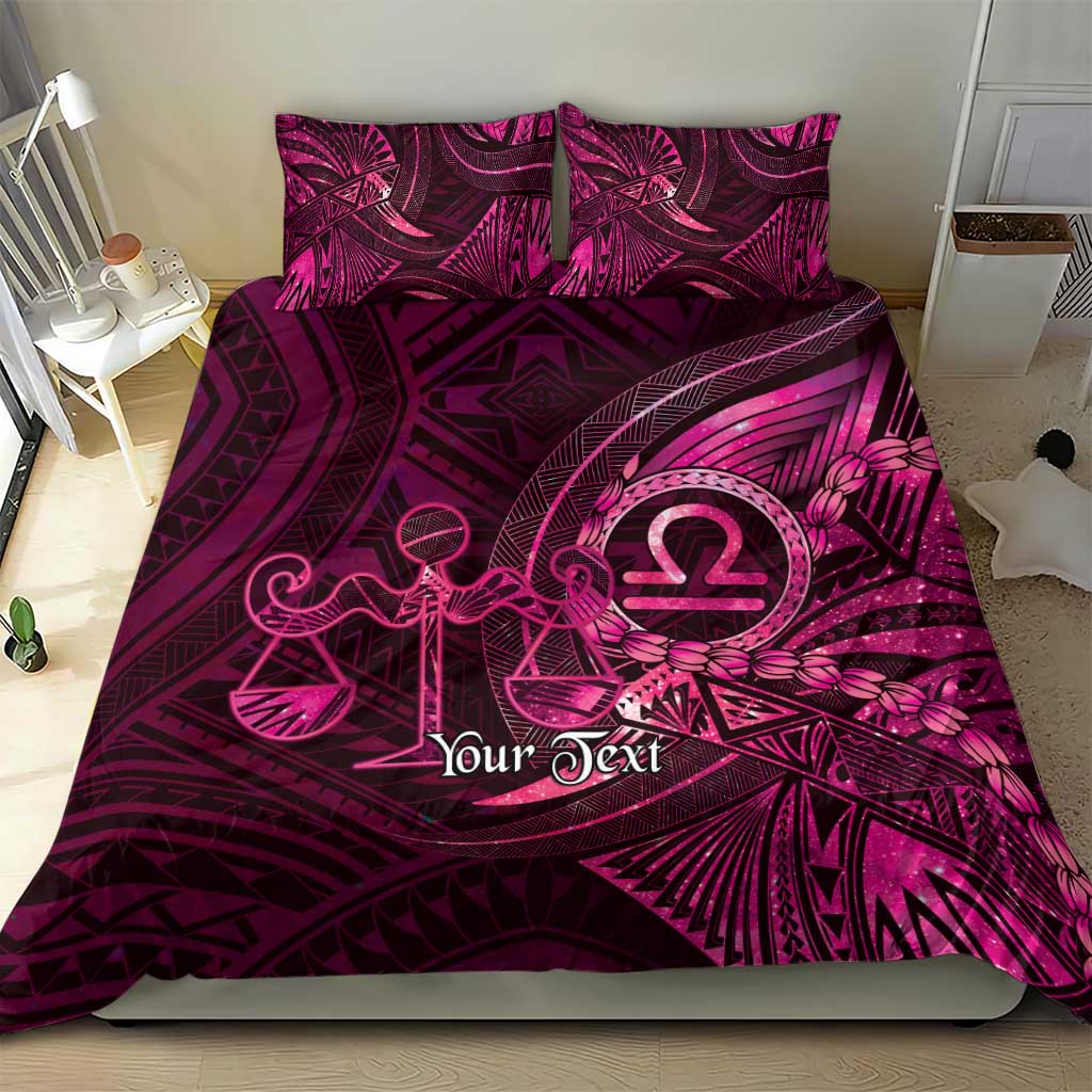 Personalised Polynesia Zodiac Libra Bedding Set Galaxy Polynesian Pattern Chest Tattoo Style