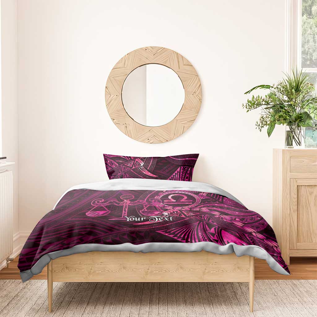 Personalised Polynesia Zodiac Libra Bedding Set Galaxy Polynesian Pattern Chest Tattoo Style