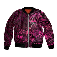 Personalised Polynesia Zodiac Libra Bomber Jacket Galaxy Polynesian Pattern Chest Tattoo Style