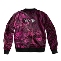 Personalised Polynesia Zodiac Libra Bomber Jacket Galaxy Polynesian Pattern Chest Tattoo Style